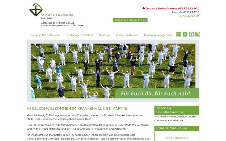 Snímek obrazovky krankenhaus-duderstadt.de