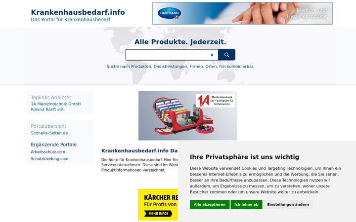 Screenshot of krankenhausbedarf.info