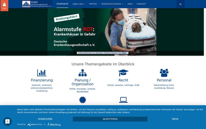 Screenshot of krankenhausgesellschaft-mv.de