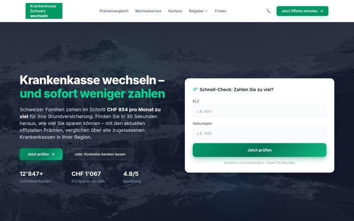 Screenshot of krankenkasse-schweiz-wechseln.ch