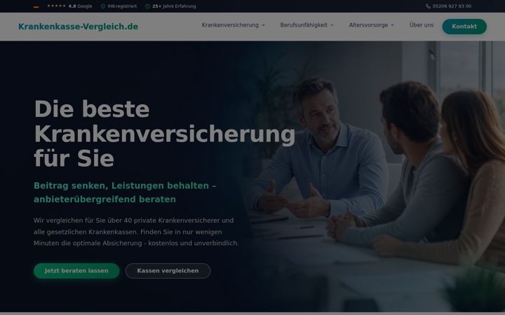 Screenshot of krankenkasse-vergleich.de