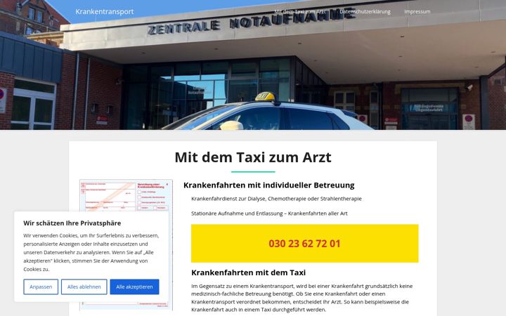 Screenshot of krankentransport-berlin.org