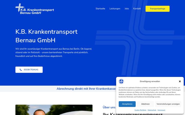 Screenshot of krankentransport-bernau.de