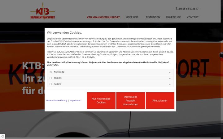 Screenshot of krankentransport-ktb.de