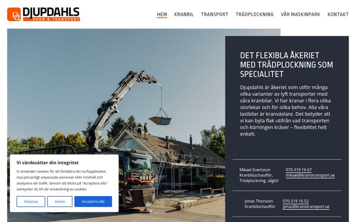Screenshot of kranotransport.se