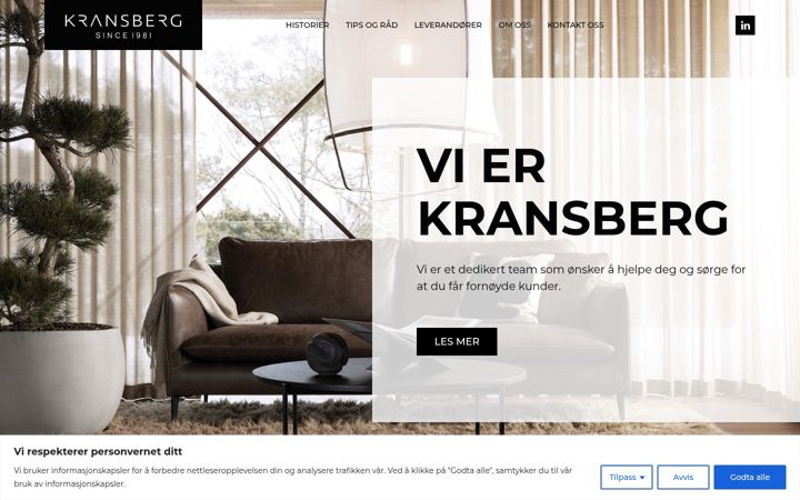 Screenshot of kransberg.no