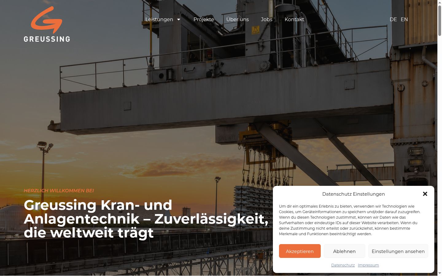 Skærmbillede af samtykkebanneret, som det blev vist før nogen interaktion