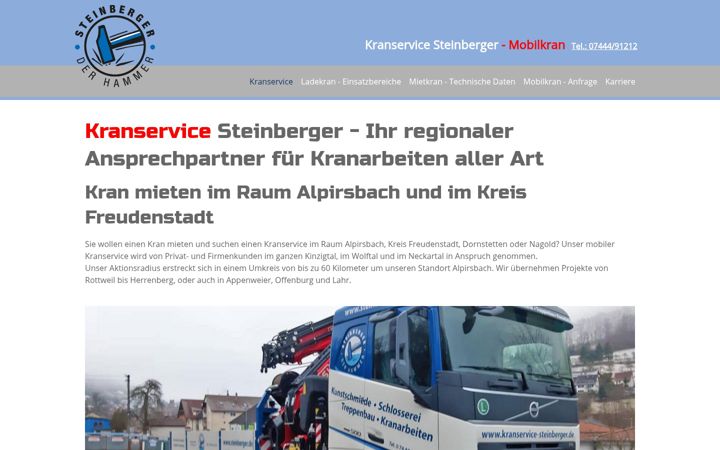 Screenshot of kranservice-steinberger.de