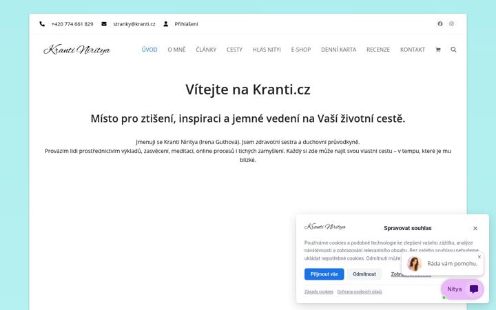Screenshot of kranti.cz