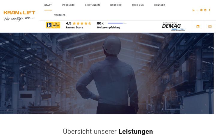 Screenshot of kranundlift.de