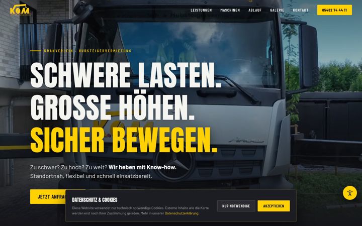 Screenshot of kranverleih-kom.de