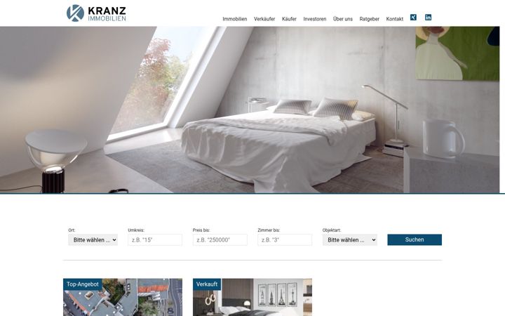 Screenshot of kranz-immobilien.com