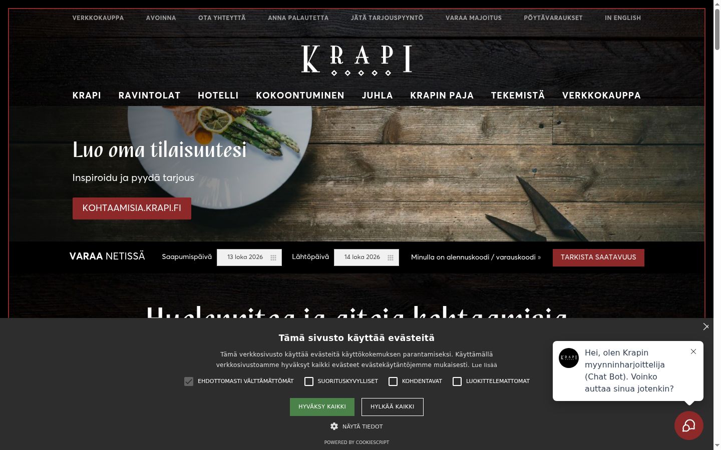 Screenshot del banner di consenso mostrato prima di qualsiasi interazione