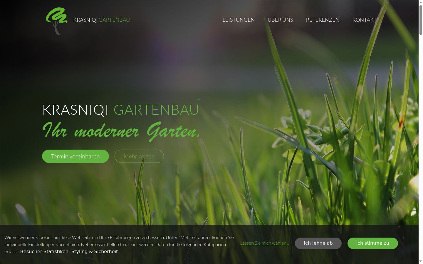Screenshot del banner di consenso mostrato prima di qualsiasi interazione