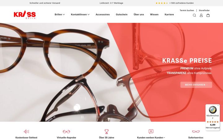 Snímek obrazovky krass-optik.com