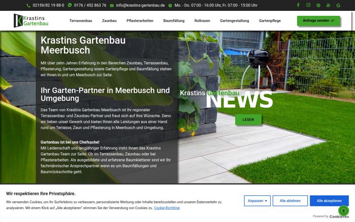 Screenshot of krastins-gartenbau.de