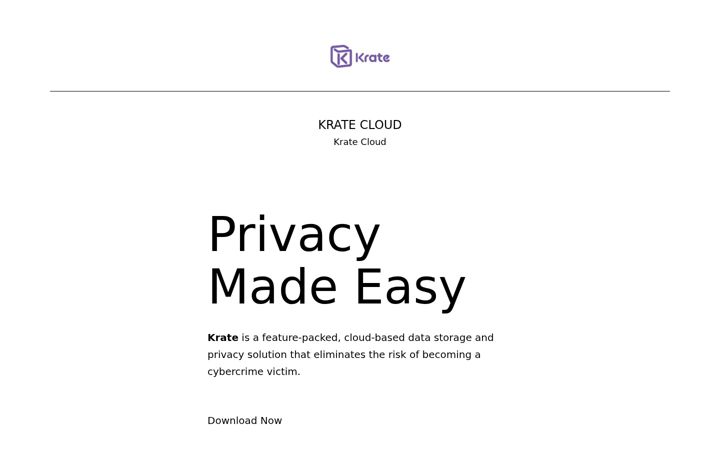 Screenshot of krate.com
