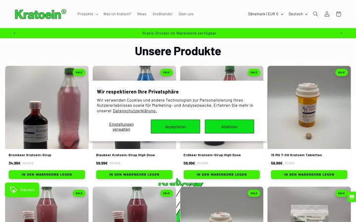 Screenshot of kratoein.com