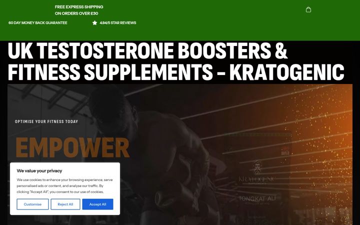 Screenshot of kratogenicsupplements.com