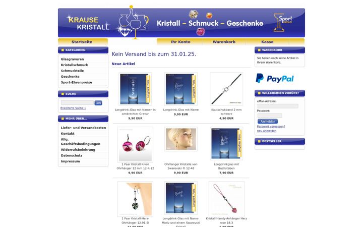Screenshot of krause-kristall.de