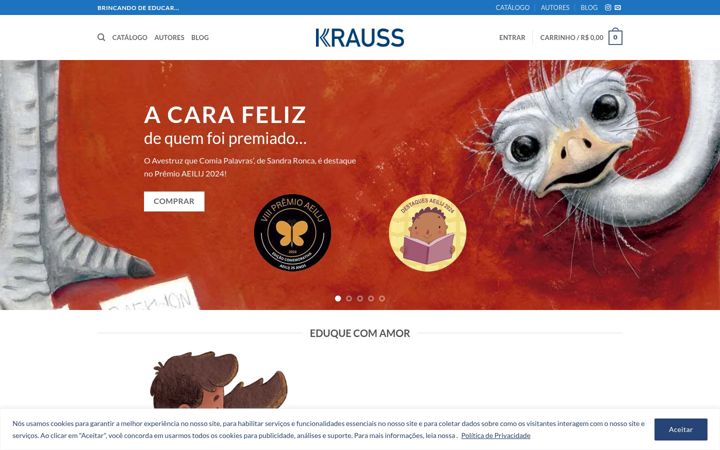 Screenshot of krausseditora.com.br