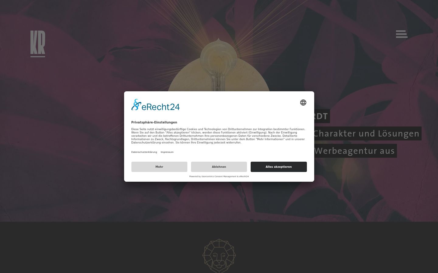 Screenshot del banner di consenso mostrato prima di qualsiasi interazione