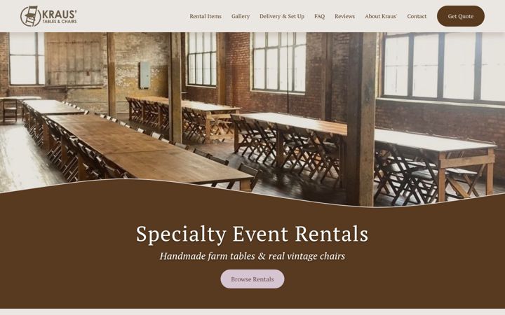 Екранна снимка на kraustables.com