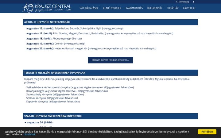 Screenshot of krauszcentral.hu