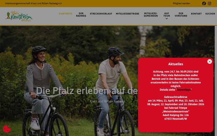 Screenshot of kraut-und-rueben-radweg.de
