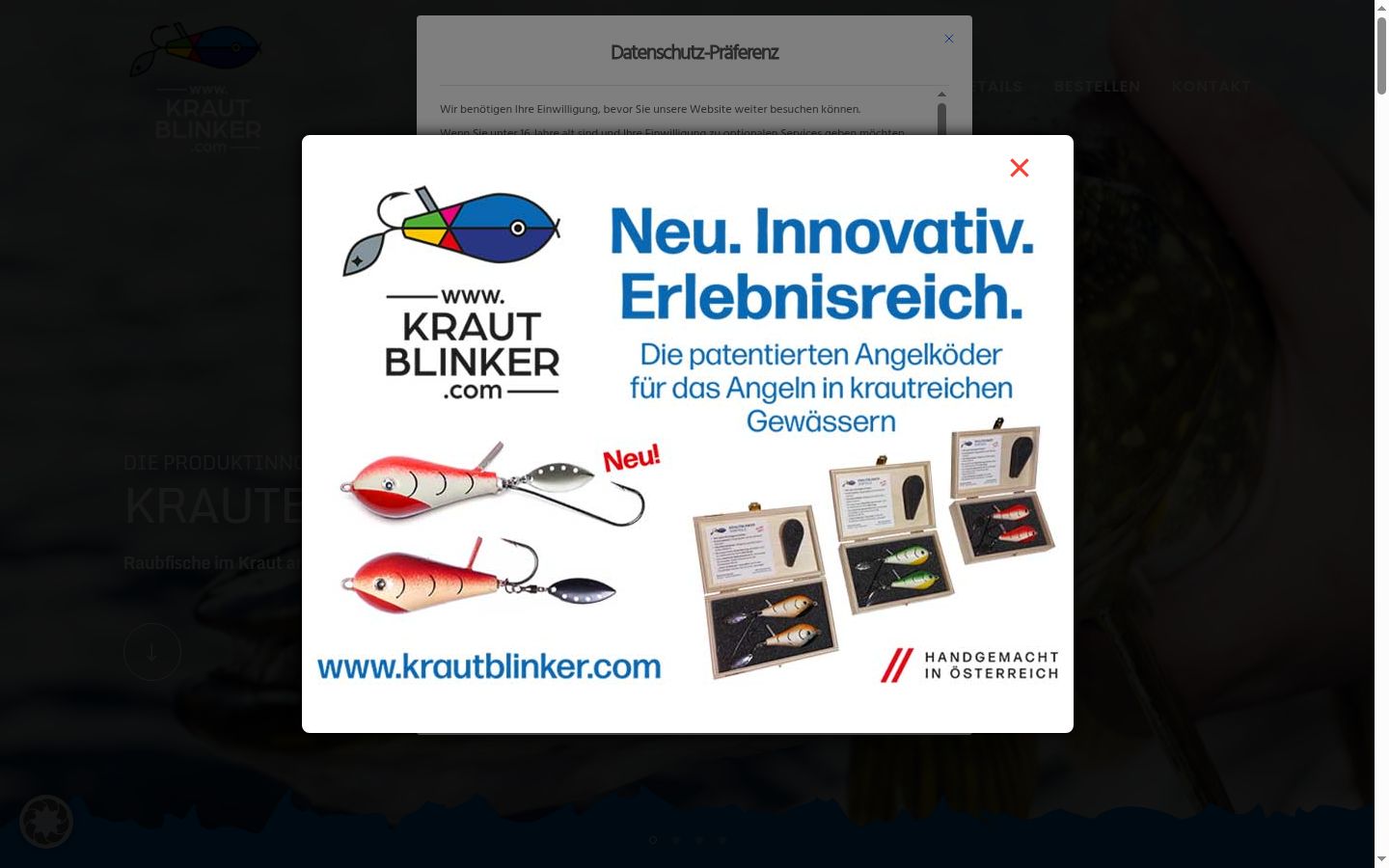 Screenshot des Einwilligungsbanners vor jeglicher Interaktion