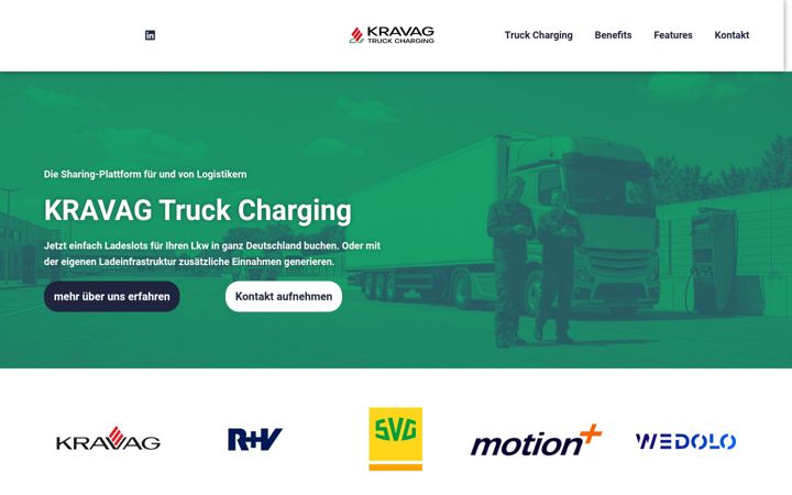 Screenshot of kravag-truck-charging.de