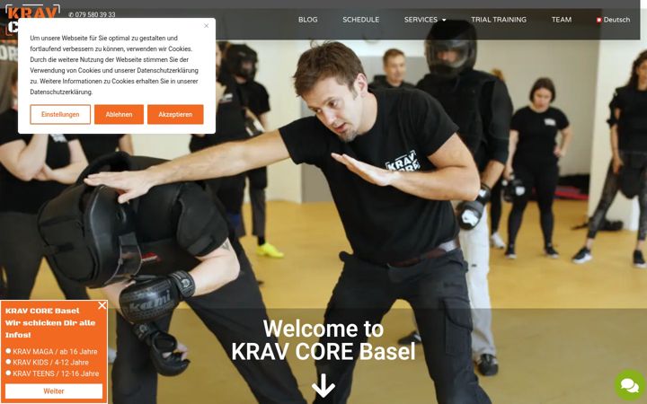 Screenshot of kravcore-basel.ch