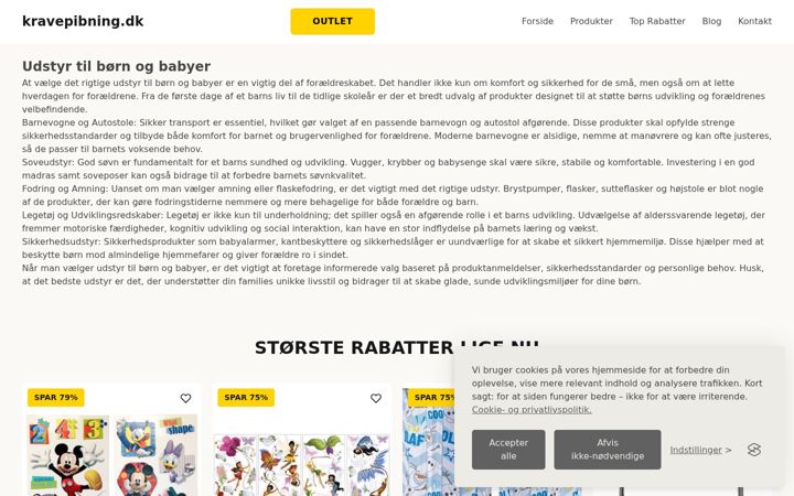 Screenshot of kravepibning.dk