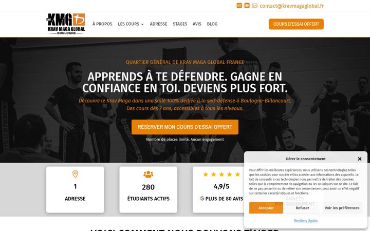 Screenshot of kravmagaboulogne.fr