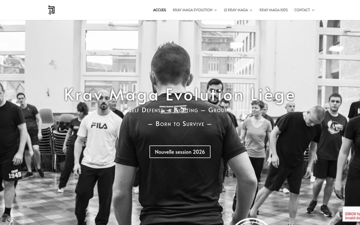 Screenshot of kravmagaevolution.be