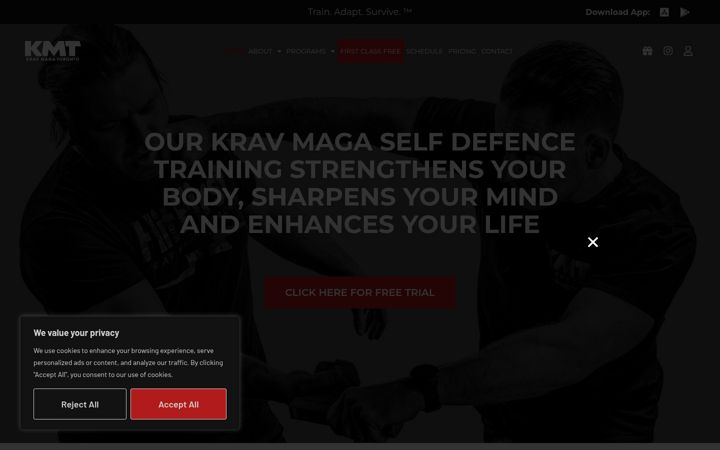 Screenshot of kravmagatoronto.com