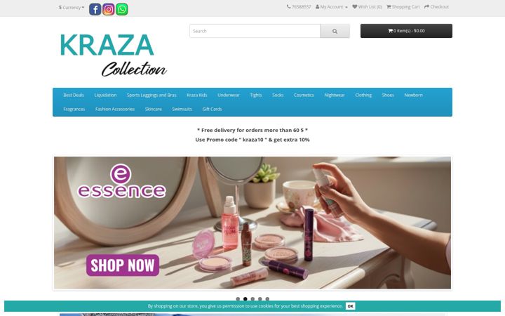 Screenshot of krazacollection.com