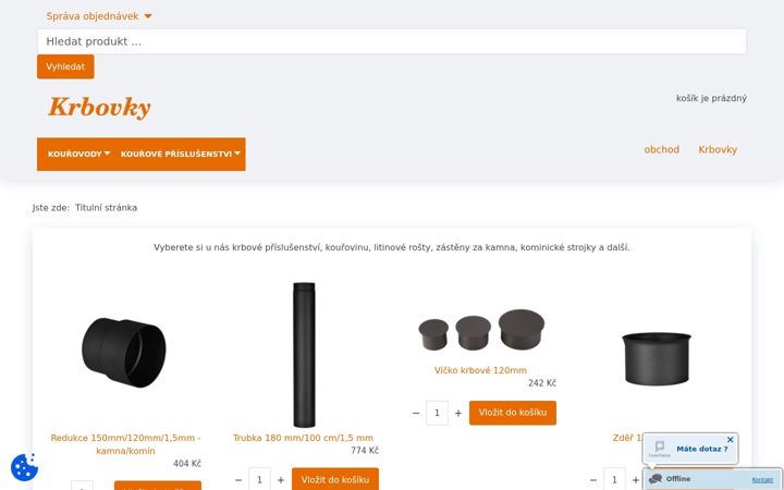 Screenshot of krbovky.eu