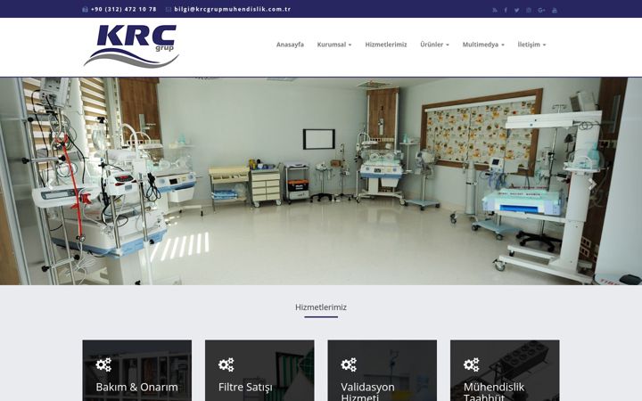 Screenshot of krcgrupmuhendislik.com.tr