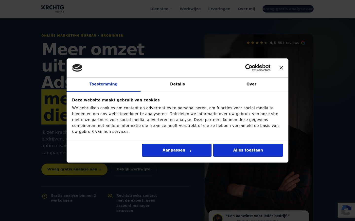 Screenshot tal-banner tal-kunsens muri qabel kwalunkwe interazzjoni