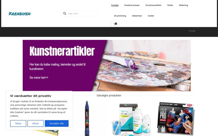 Screenshot of kreabixen.dk