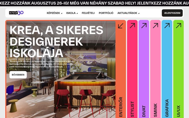 Screenshot of kreaiskola.hu
