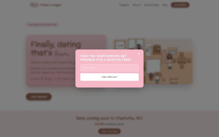 Screenshot of kreamandsugardating.com