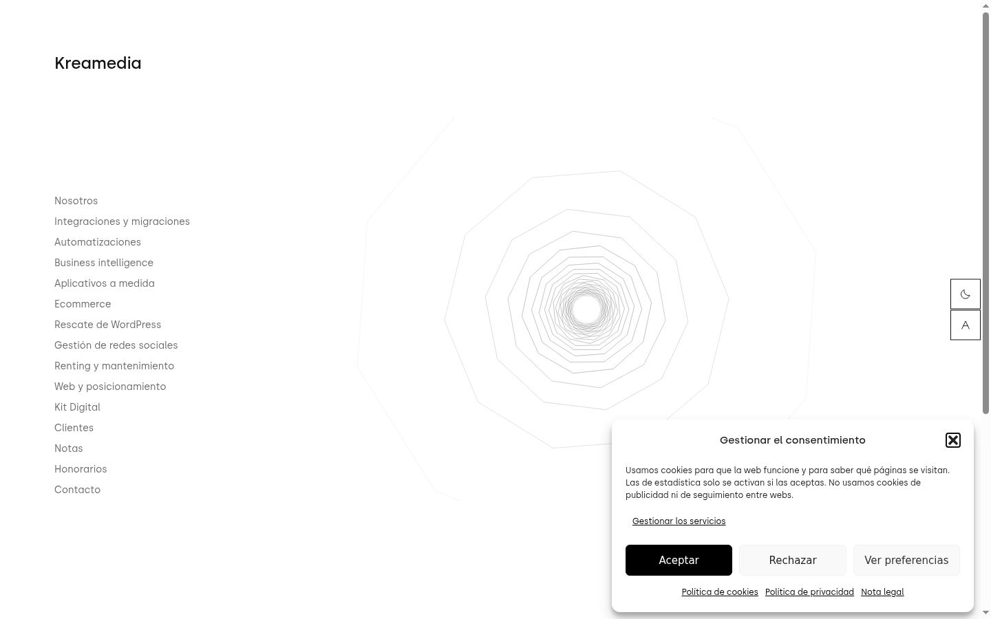 Screenshot del banner di consenso mostrato prima di qualsiasi interazione