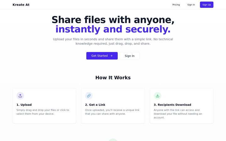 Screenshot of kreate.at