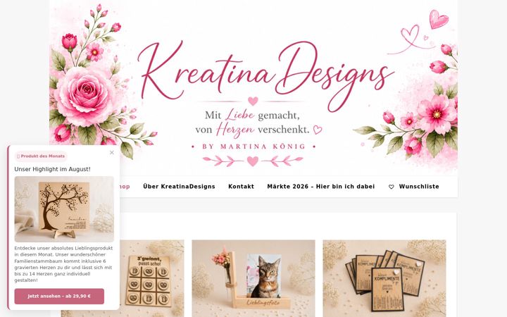 Screenshot of kreatinadesigns.de