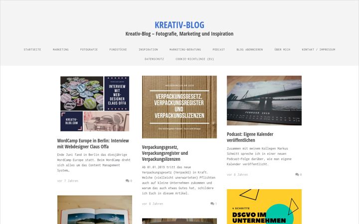 Screenshot of kreativ-blog.com