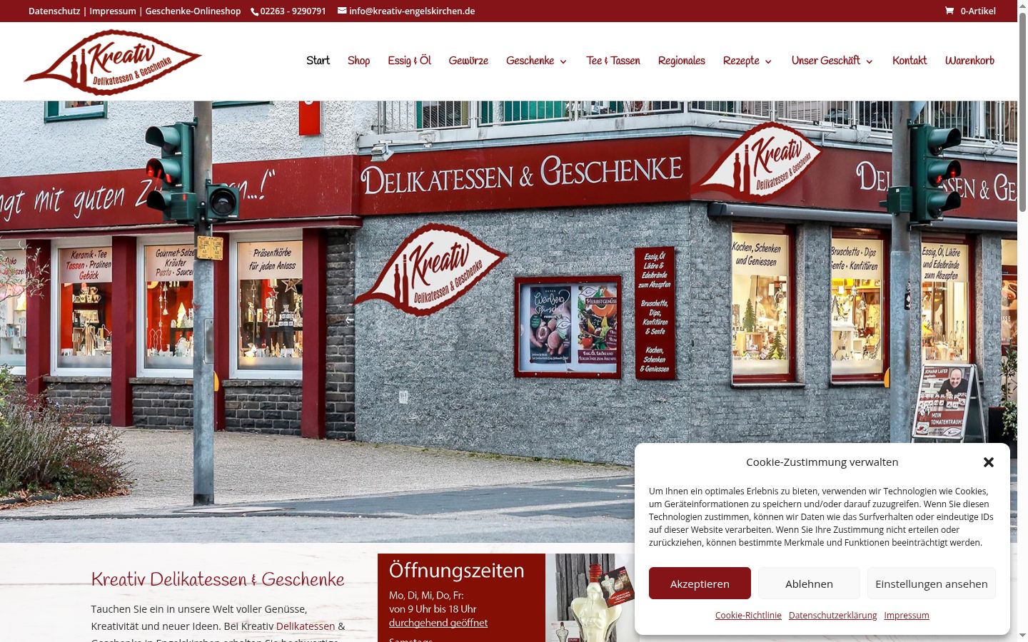 Screenshot del banner di consenso mostrato prima di qualsiasi interazione