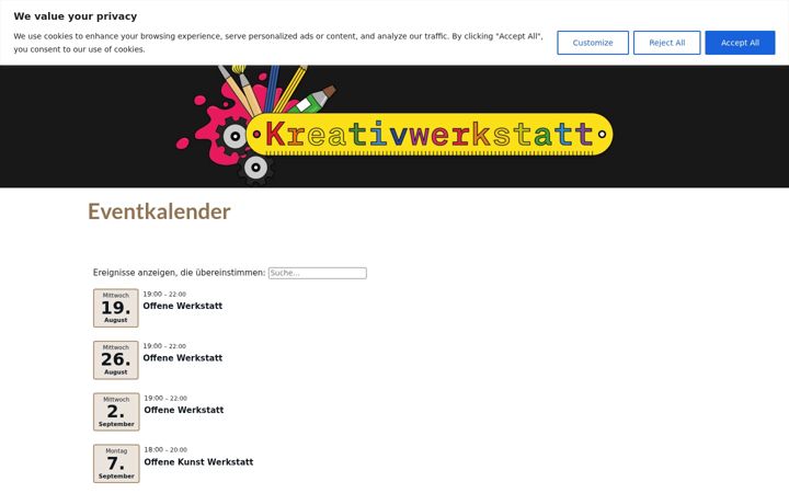 Screenshot of kreativ-oberhausen.de