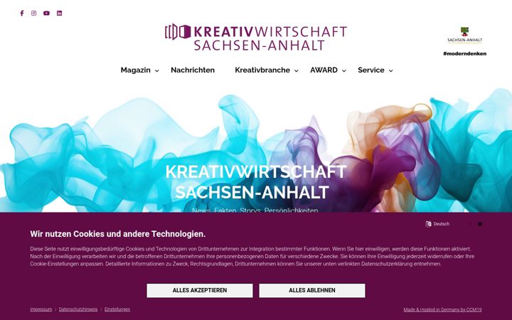 Screenshot of kreativ-sachsen-anhalt.de
